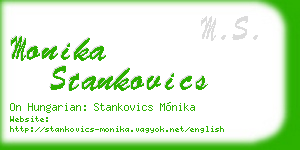 monika stankovics business card
